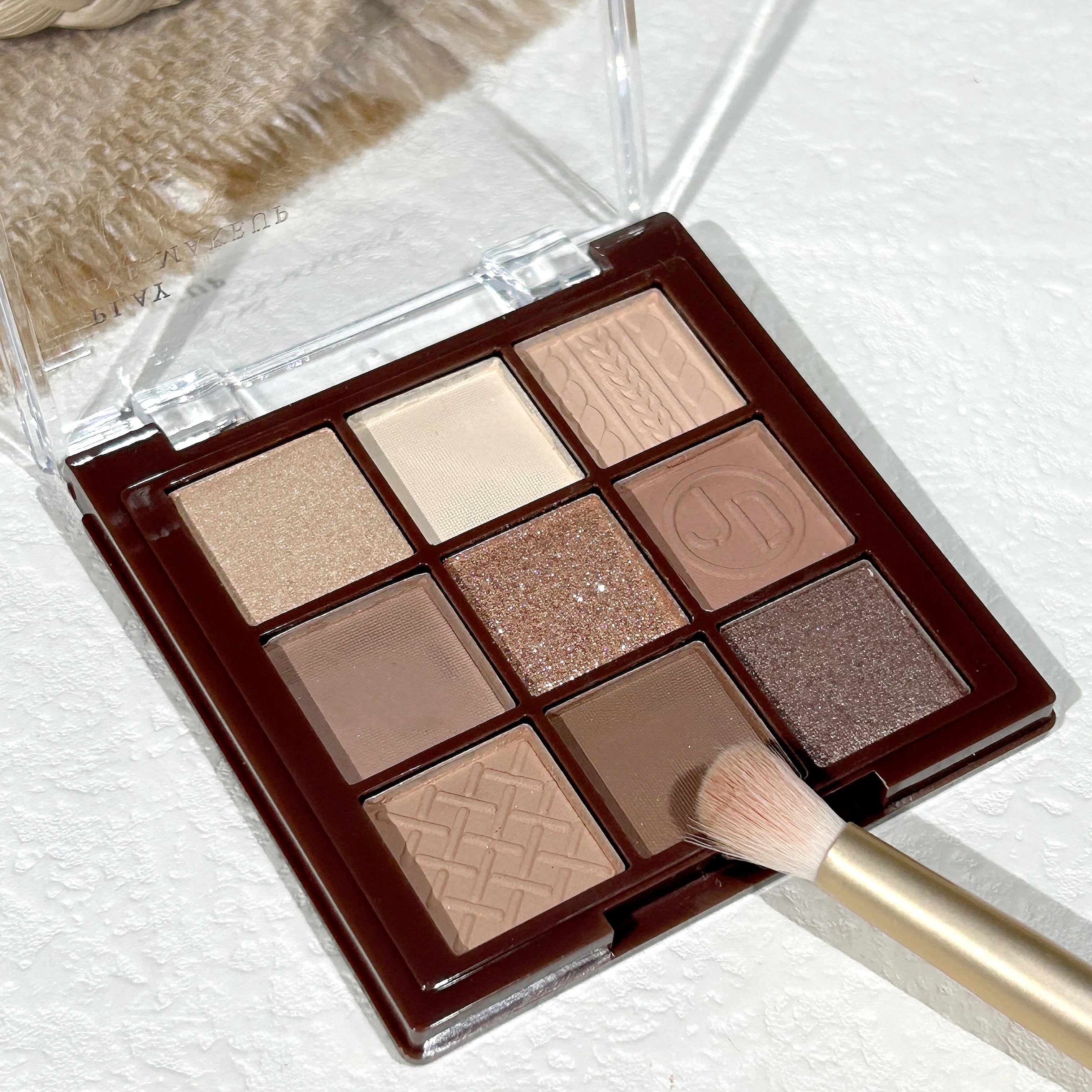 Paleta de sombra -  com acabamento mate, laranja, castanho, perolado, brilhante e iluminador