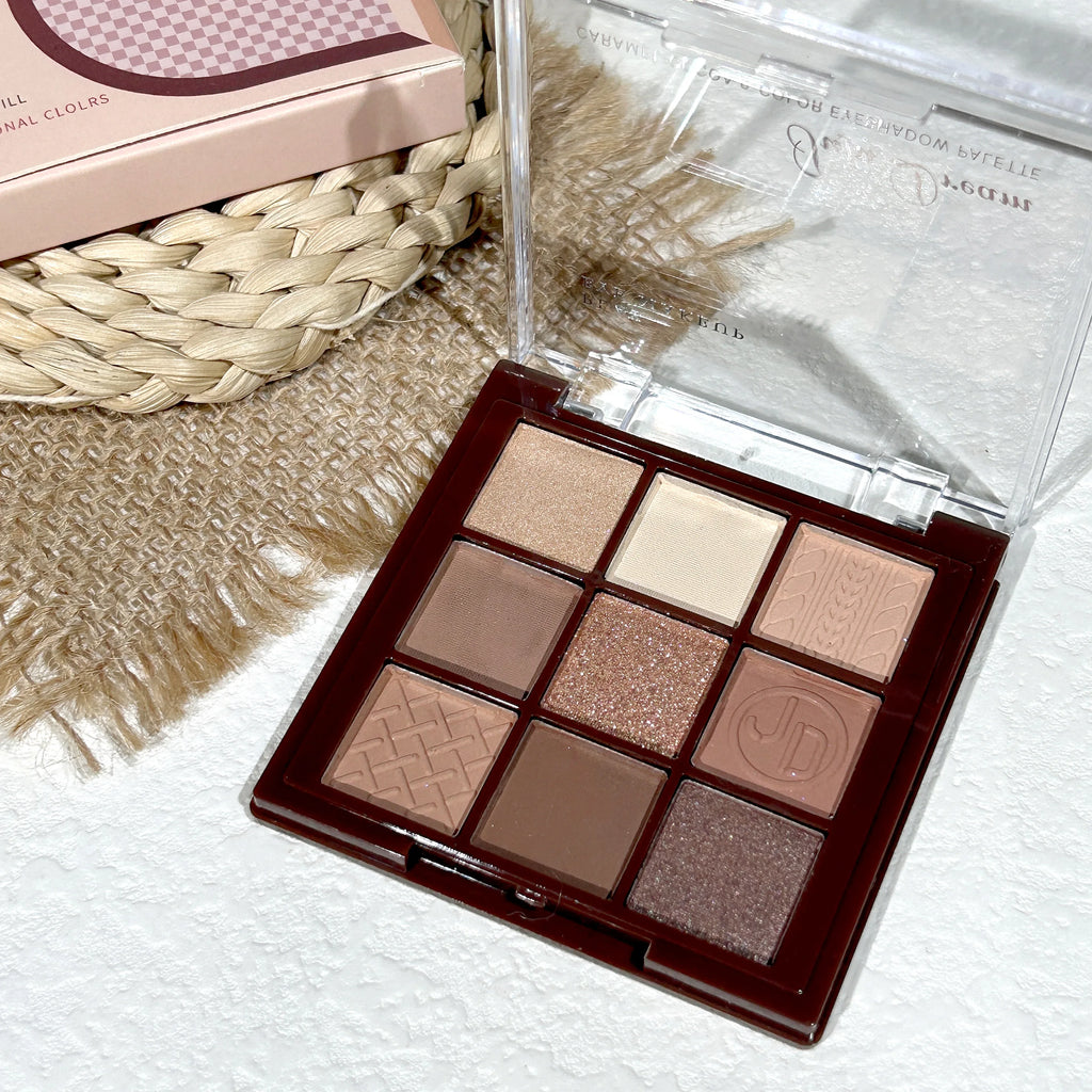 Paleta de sombra -  com acabamento mate, laranja, castanho, perolado, brilhante e iluminador
