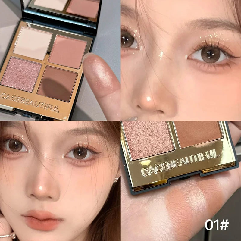 Paleta de Sombras de Olhos: Peroladas, Brilhantes, Mate, Glitter e Pigmentos Cintilantes - Maquilhagem Duradoura em Tons Terrosos e Preto