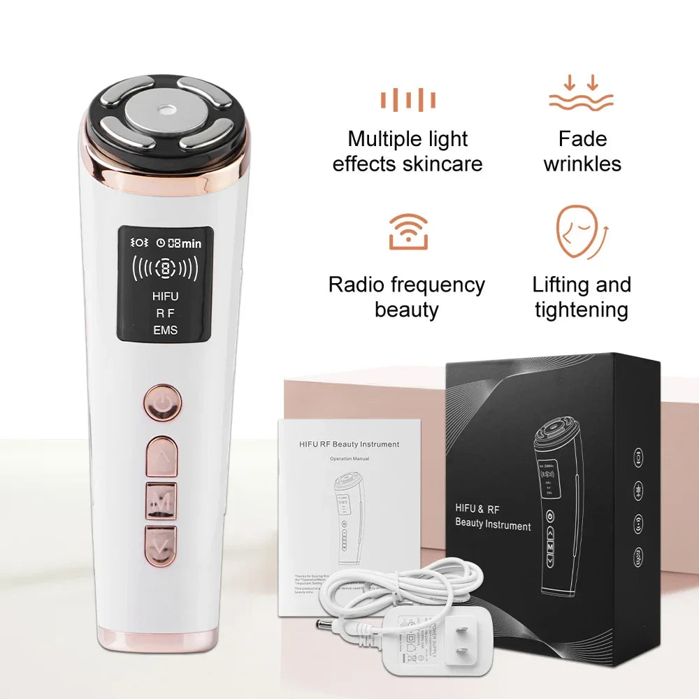 Lifting facial elétrico HIFU, lifting facial por ultrassom, reafirmação da pele com corrente, EMS, microcorrentes, rejuvenescimento da pele, cuidados de beleza