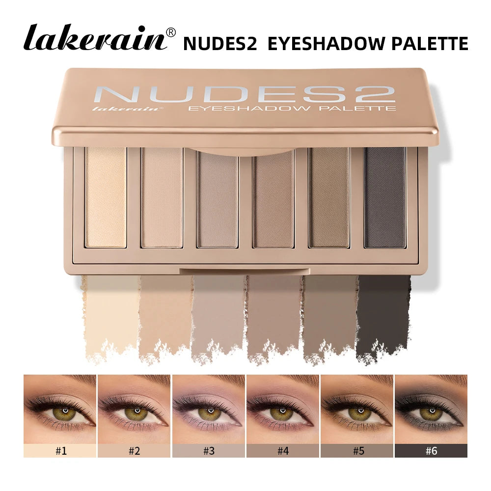 Paleta de sombras: maquilhagem de olhos de longa duração, pigmentação intensa, tons neutros, cores fáceis de esbater, paleta de sombras nude mate