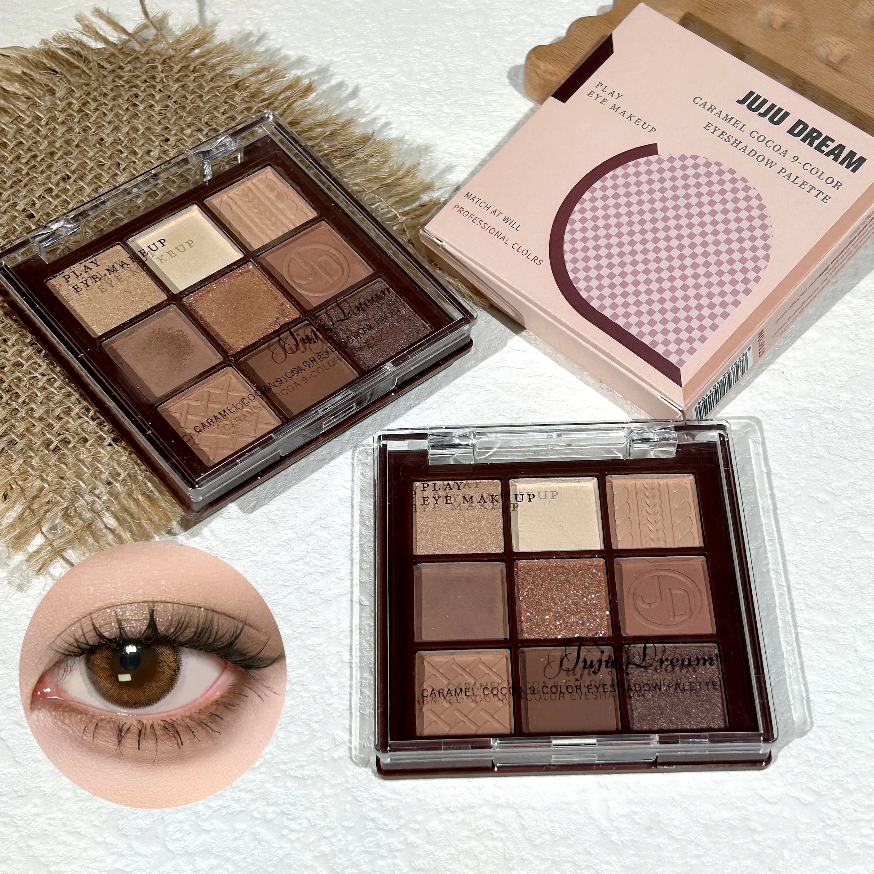 Paleta de sombra -  com acabamento mate, laranja, castanho, perolado, brilhante e iluminador