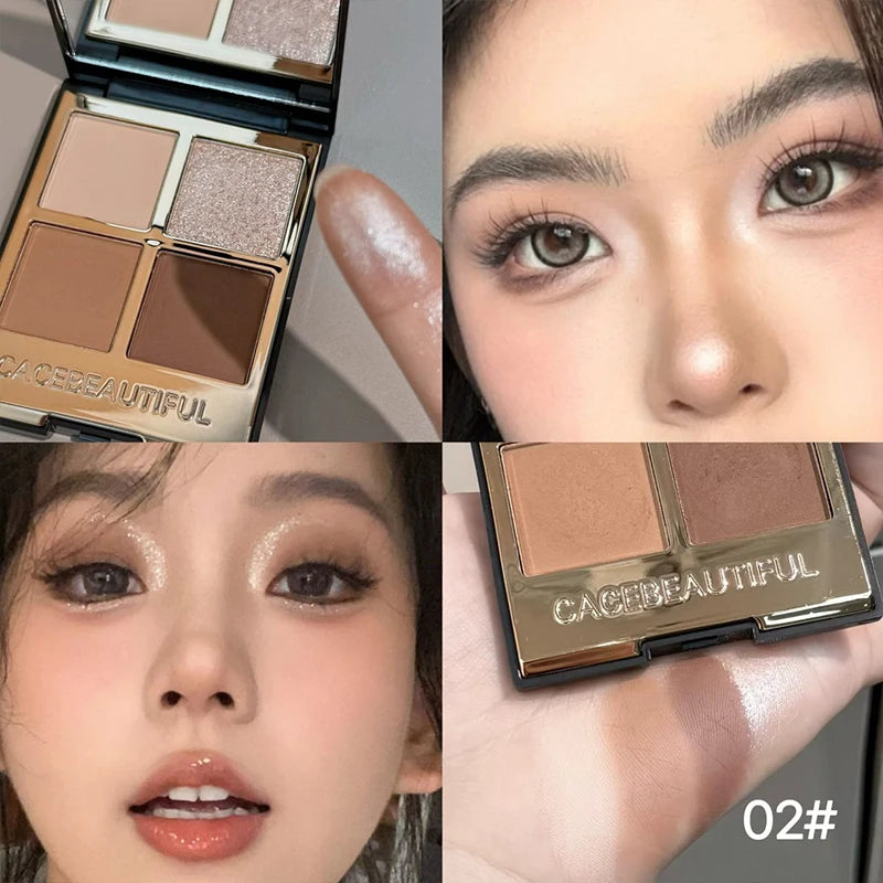 Paleta de Sombras de Olhos: Peroladas, Brilhantes, Mate, Glitter e Pigmentos Cintilantes - Maquilhagem Duradoura em Tons Terrosos e Preto