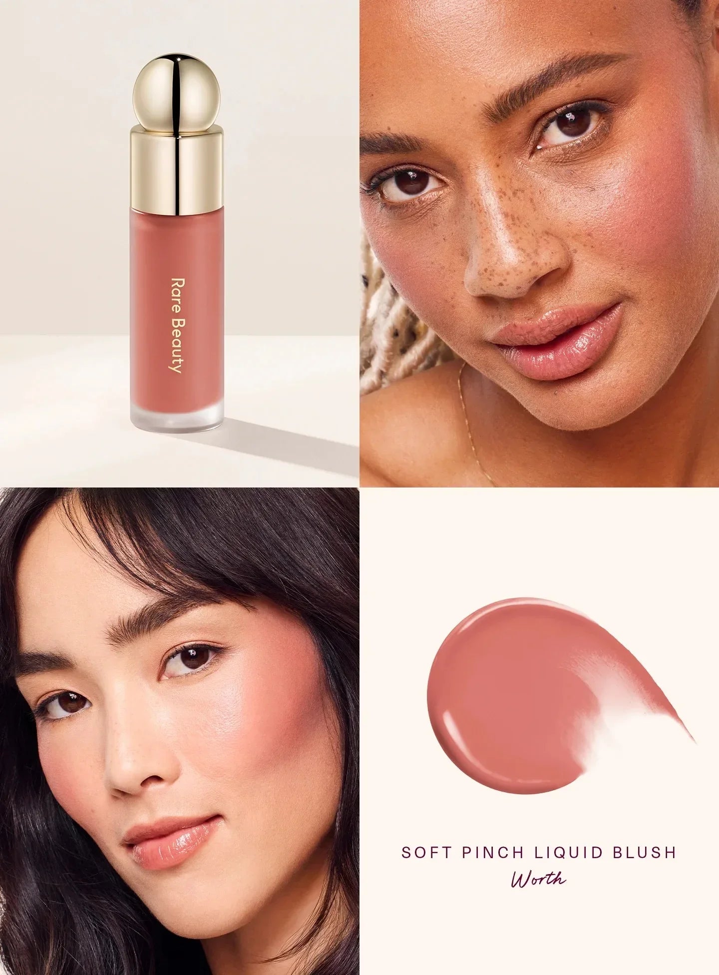 Blush Mate de Longa Duração com Efeito Esbatido e Elástico, Blush em Almofada com Textura de Creme a Pó, Blush Líquido Resistente ao Suor e à Humidade