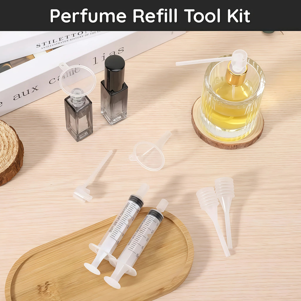 Conjunto de utensílios para decantar perfumes, conjunto de utensílios de plástico transparente para transferência e distribuição de perfume